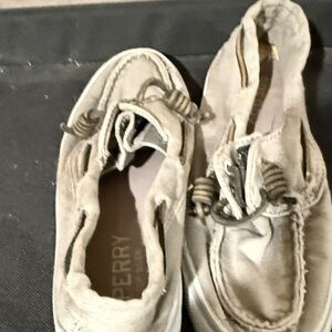 Sperry Kids Light Beige Boat Moccasins